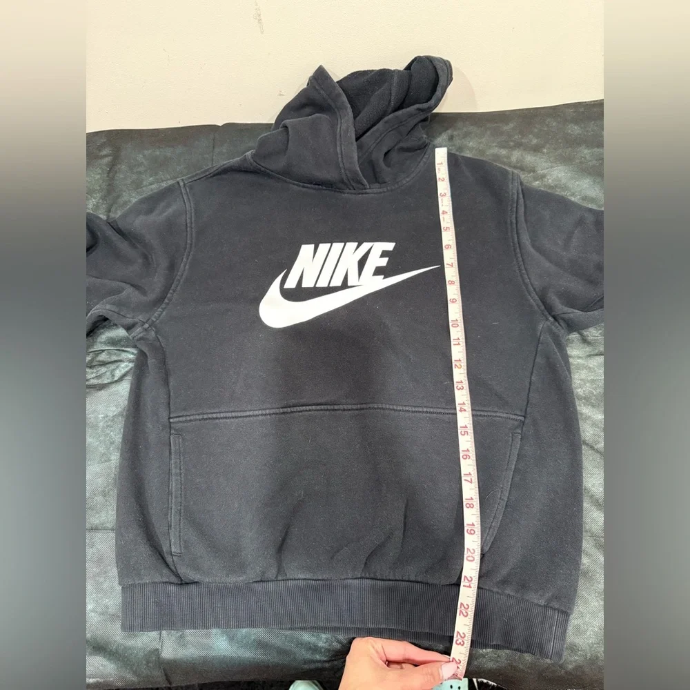 🔥Nike Black Logo Hoodie Sweatshirt Junior Size XL EC🔥
